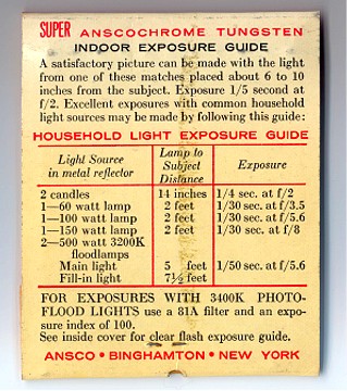 Ansco Matchbook Back Cover